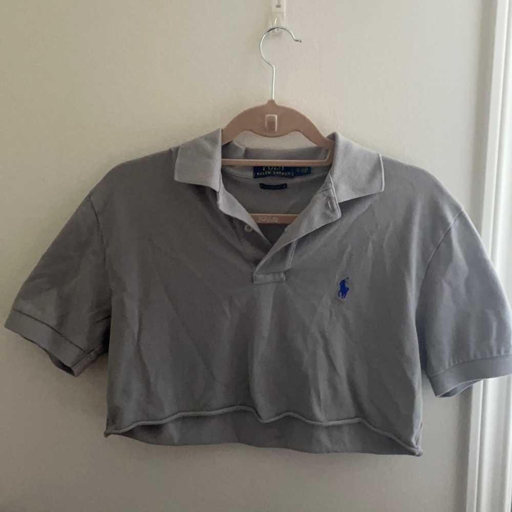 Ralph Lauren Gray Cropped Polo Shirt
